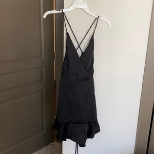 Black cocktail dress, thick fabric